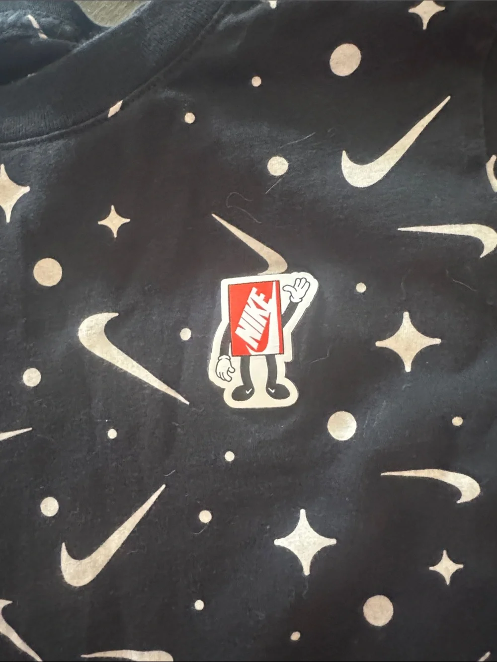 Nike Navy and White Swoosh Star Print Tee with Navy Joggers